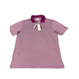 Grand Slam Performance Mens Golf Polo Shirt Grape Kiss‎ Purple Striped  L
